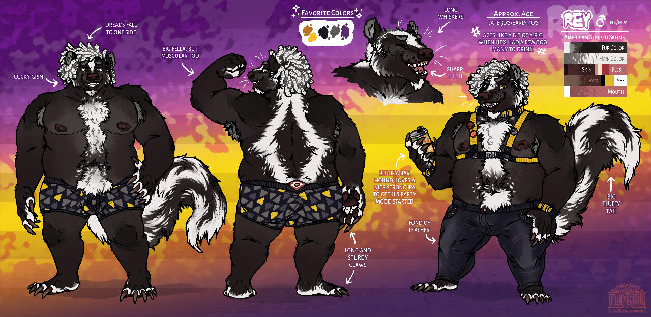 Reference Sheet (2018); $120. For @WeaselLOL (Twitter).